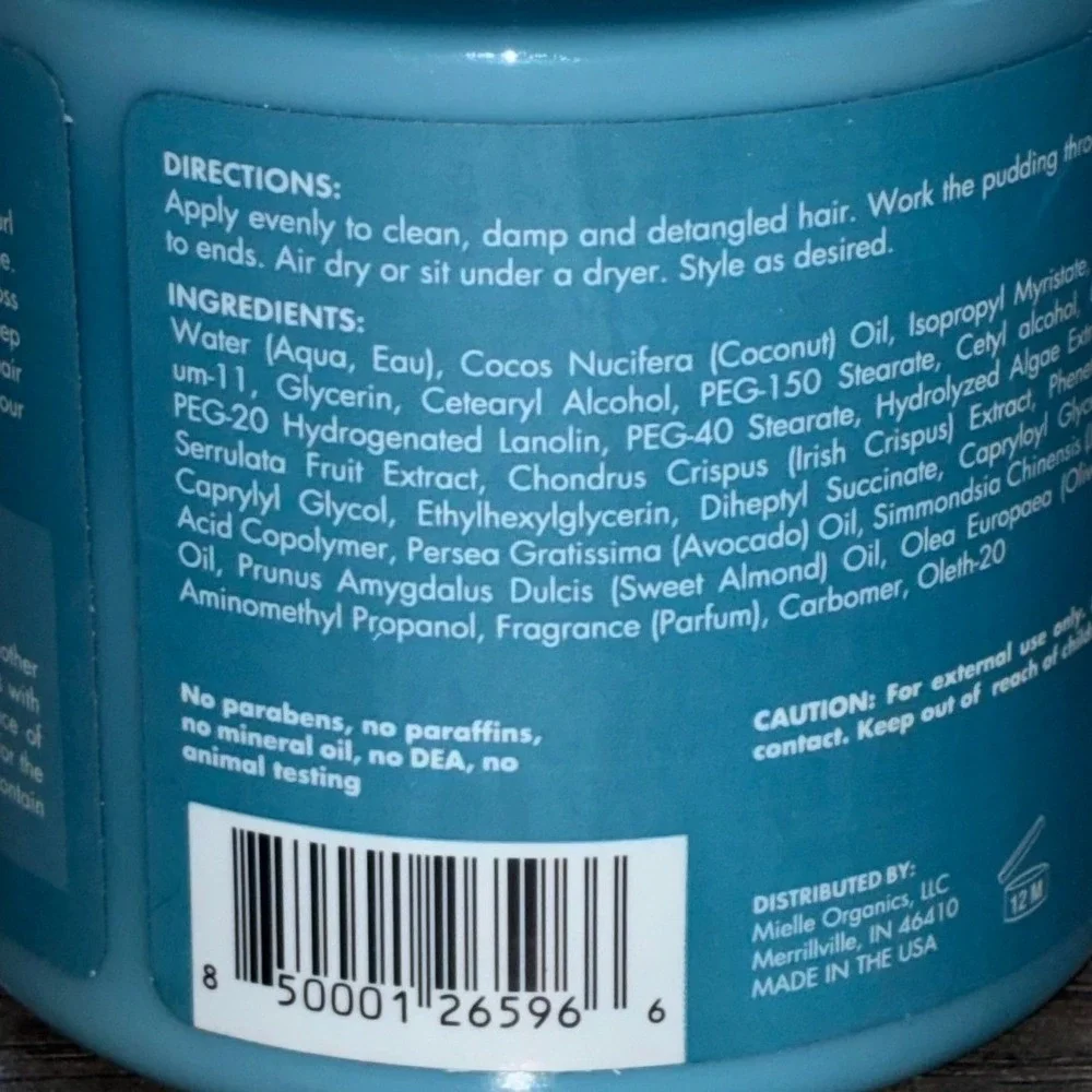 Mielle Sea Moss Anti-Shedding Curl Pudding Hair Styling Cream 8oz Blue Jar